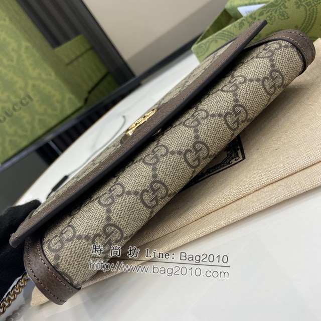 Gucci專櫃古馳最新款Ophidia系列斜挎鏈條包 jh2288型號：772309